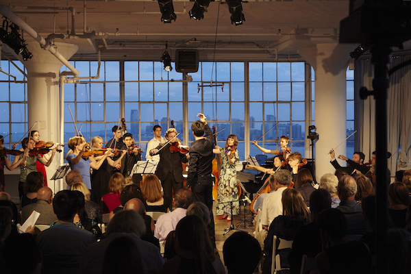 Newton’s grasp of gravity is a thematic touchstone for this year’s Chelsea Music Festival, June 10–18. Seen here, opening night 2015 at Canoe Studios. Photo by Matt Harrington. 