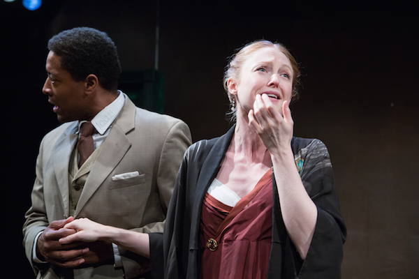 A new wife is hard to handle in “Now I Ask You.” L to R: Terrell Wheeler and Emily Bennett. Photo by Svetlana Didorenko.