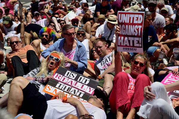 Anti-gun marchers stage a die-in. | DONNA ACETO 