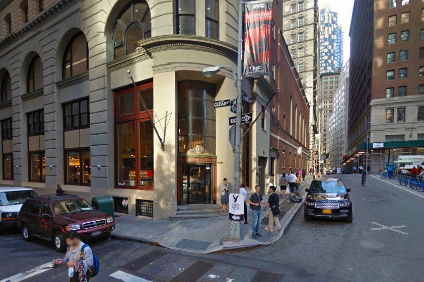 Google Streetview Police say a New Jersey man stabbed his ex-girlfriend at this Fidi cafe where she works on Monday.