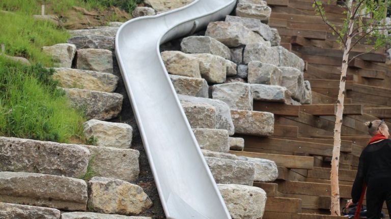 One of the man-made hills on Governors Island, known as Slide Hill, features a 57-foot slide, which is the longest in New York City, according to the Trust For Governors Island.