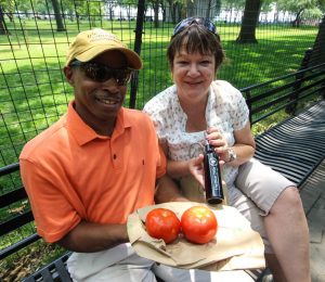 Battery Oval opens as Downtown’s new backyard 3 Photo by Tequila Minsky Devout foodies Nate and Debby Harris took the train in from New Haven, Conn., to check out the artisanal wares on offer at the Battery Fair on June 25.
