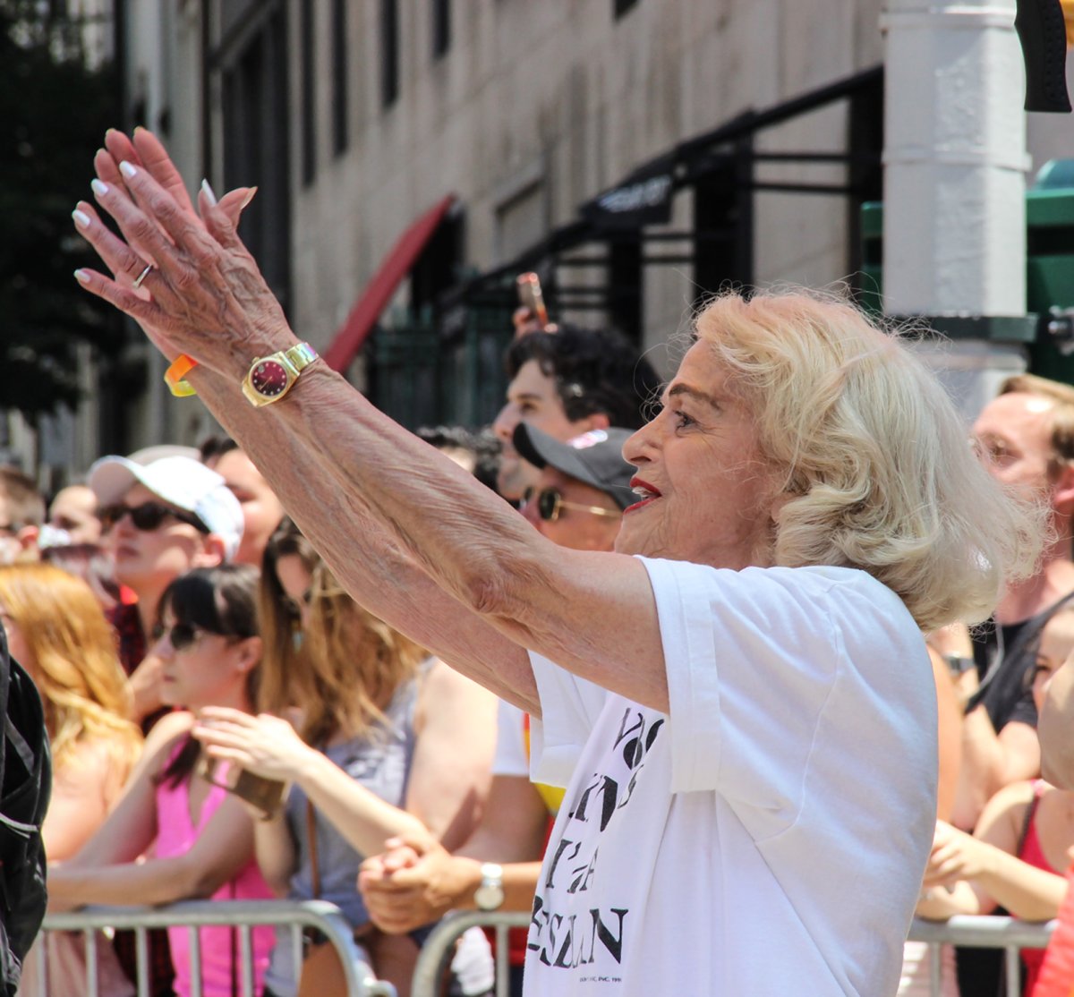 Edie Windsor, the Village woman who overturned the Defense of Marriage Act in the U.S. Supreme Court, cheered on Sunday's march.