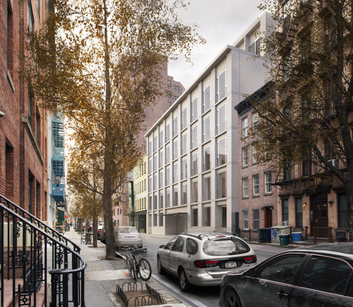 The proposed design for 11 Jane St. features a 61-foot-tall street wall, with two setbacks reaching to 95 feet tall.