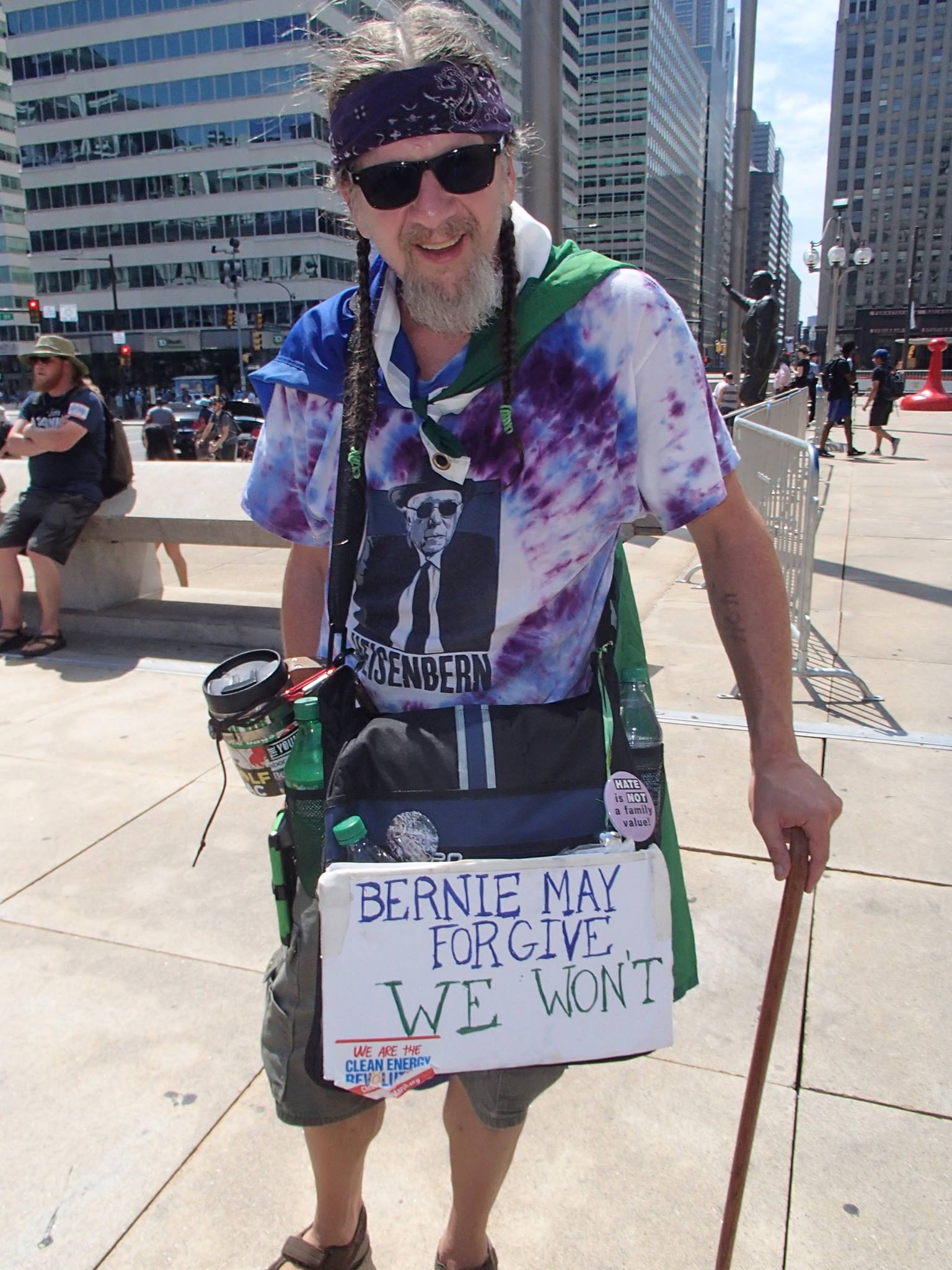 A diehard Sanders supporter.