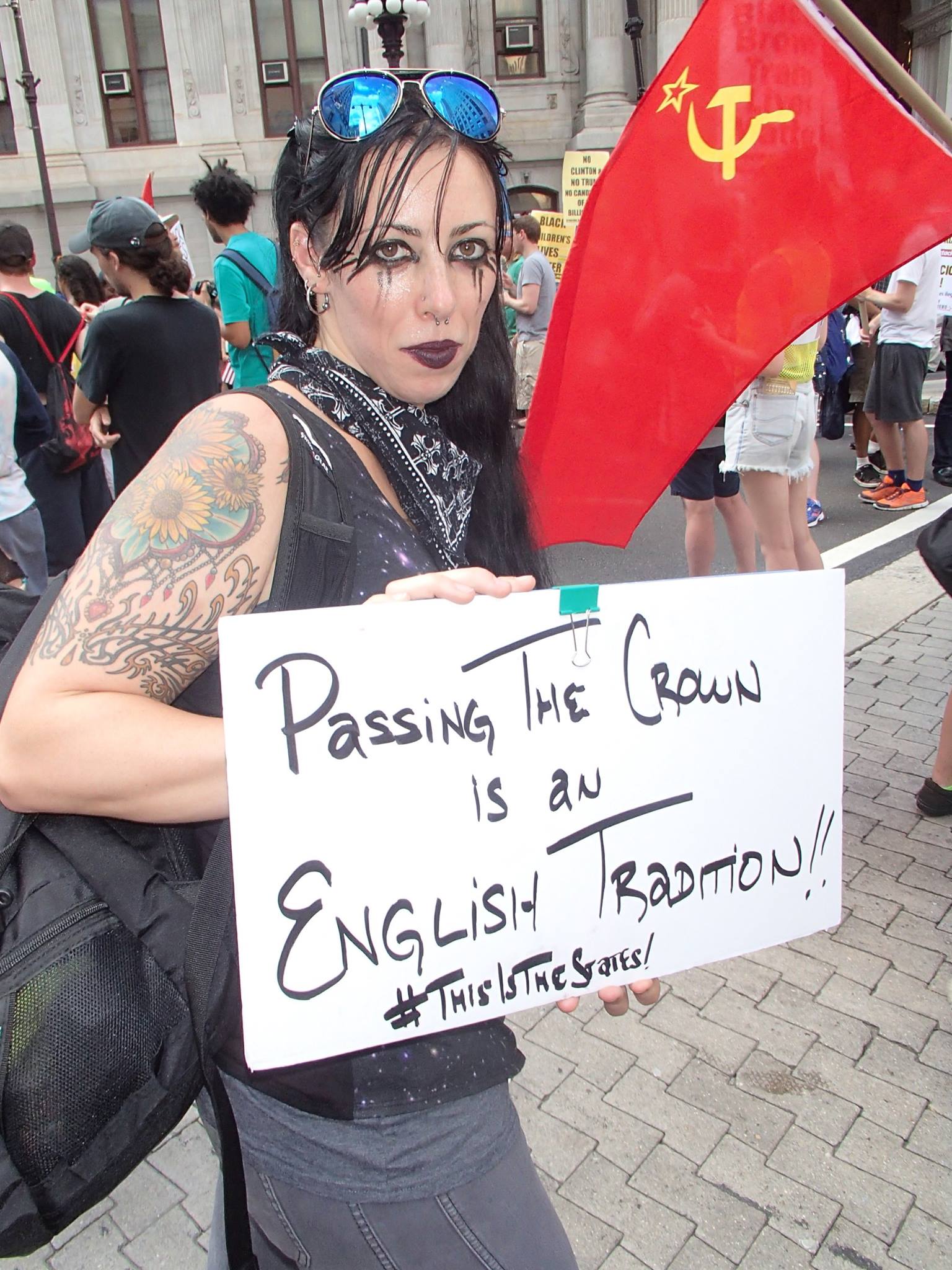 Gotta have goths! Protesting the convention — and Democratic primary — as "coronation."