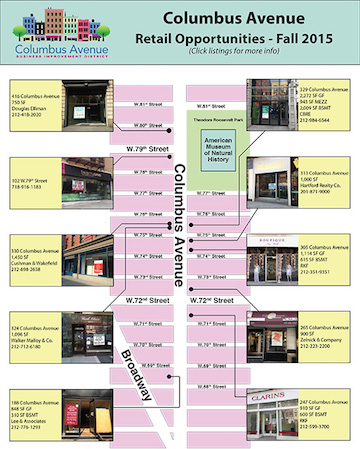 The Columbus Avenue Business Improvement District charts the current picture on retail vacancies on the avenue. | COLUMBUS AVENUE BID 