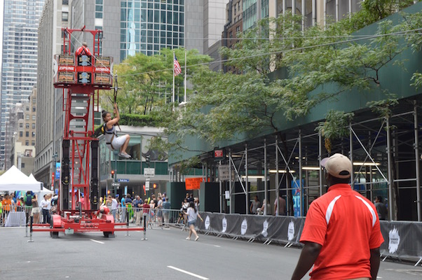 Zipline riders soared 30 feet high for 165 feet in a few moments of exhilaration. | JACKSON CHEN 