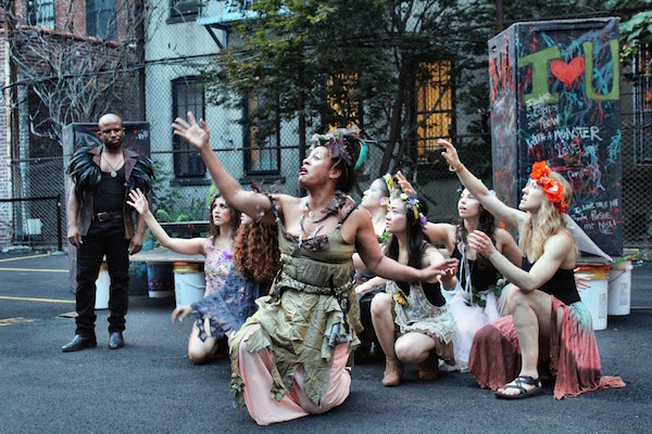 Titania and her Fairy ensemble with Oberon, from Shakespeare in the Parking Lot’s "A Midsummer Night's Dream.” Photo by Remy.