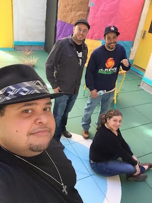 Speak your story at La Sopa 3 L to R: La Sopa facilitators Rich Villar, Juan “Papo Swiggity” Santiago, Anthony Morales and Jani Rose. Photo courtesy Jani Rose.
