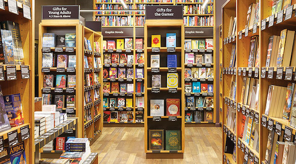 Amazon Eyeing Bookstore Location at Hudson Yards 2 A look inside the Seattle Amazon Books, opened in late 2015, and which features books priced to match their site, and recommendations from users. Photo via Amazon.com.
