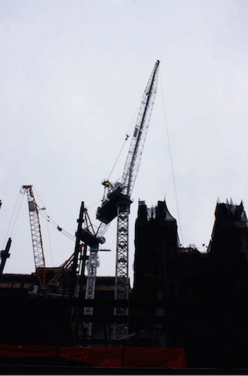 Cranes busy at work near 47th Street and Seventh Avenue earlier this year. | MICHAEL SHIREY
