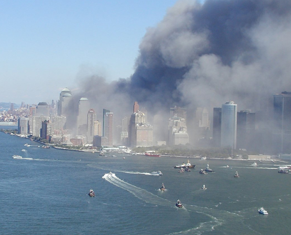 NYPD Hundreds of commuter ferries, tugboats, party boats, and even historic sailing ships braved the chaos of 9/11 to deliver as many as half a million souls from the clouds of toxic dust that engulfed Lower Manhattan after the World Trade Center collapse.