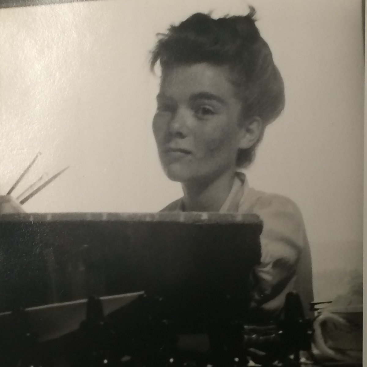 My life and the changing Village over the years: Part I 1 A portrait of the writer, who is now 93, as a young artist at her easel.