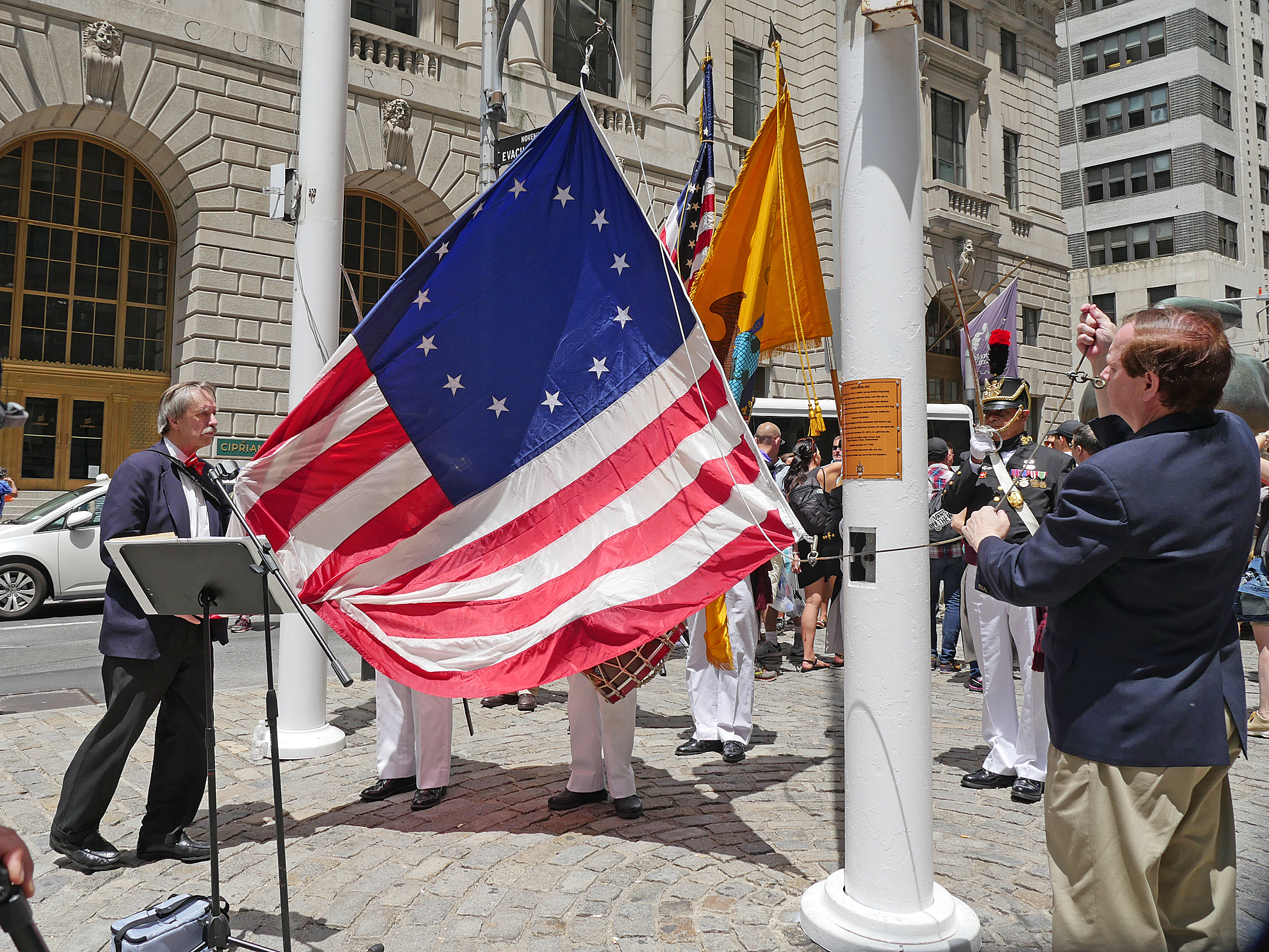 Downtown celebrated its revolutionary history on July Fourth 2 Photo by Milo Hess The parade culminated in a flag-raising ceremony at Bowling Green, the nation's first public park.