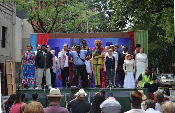 “Election Selection, or You Bet!” — TNC’s 40th annual Street Theater musical — tours the five boroughs through Sept. 18. Photo by Julia Slaff.