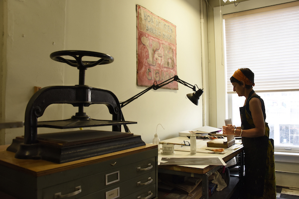 A lot of labor and attention goes into each book crafted at Judith Ivry Bookbinding. Photo by Bob Krasner.