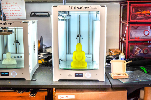 Once you’ve chosen your 3D object and picked the correct printer settings, the Ultimaker 2+ will bring your computerized vision to reality. Photo by Tequila Minsky.