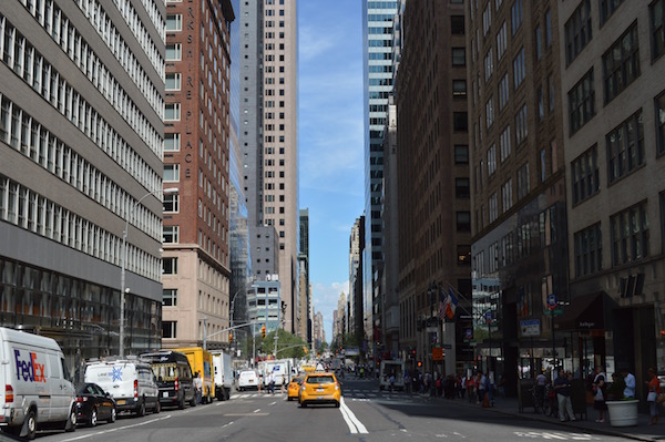 Madison Avenue, looking north from East 51st Street, where the maximum Floor Area Ratio is proposed to range from 18 to 23. | JACKSON CHEN 