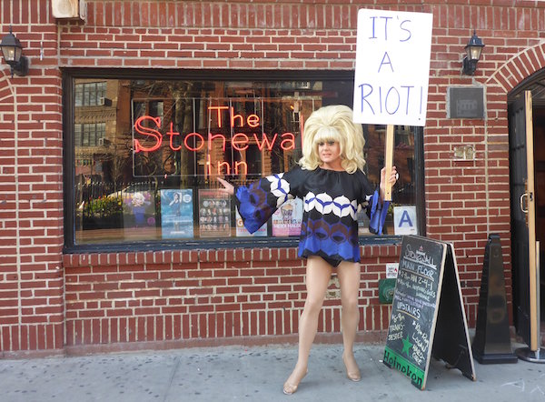 Lady Bunny gets down to the business of fun and filth, upstairs at Stonewall Inn, in the return of her summertime atrocity, “Trans-Jester.” Photo by Jeff Eason.