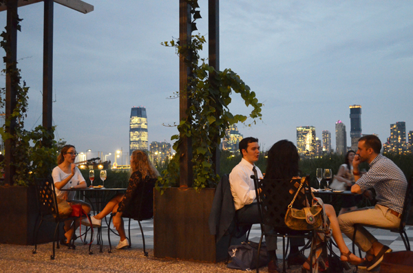 Photo by Alex Ellefson Long-awaited oenophile outpost City Vineyard finally opened at Pier 26 overlooking the Hudson last week.