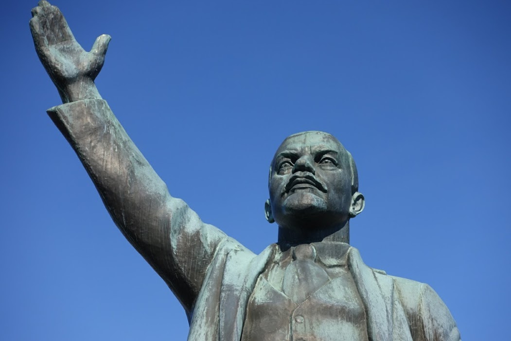  A more close-up shot of the Lenin statue.