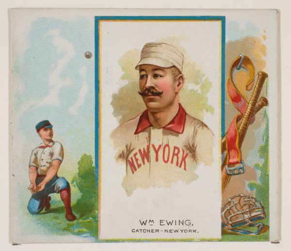 Catcher William Ewing from Allen & Ginter Cigarettes’ 1888 “World Champions, Second Series, by Eddy and Claus Lindner. | JEFFERSON R. BURDICK COLLECTION, GIFT OF JEFFERSON R. BURDICK 