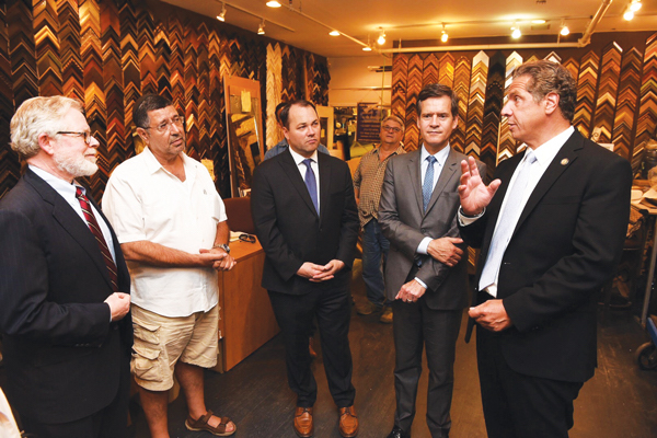 State Steps In to Ensure Insurance 1 Local electeds visit King David Gallery on Sept. 21. L to R: State Assemblymember Richard Gottfried, gallery owner Daniel Peretz, Councilman Corey Johnson, State Senator Brad Hoylman, Governor Andrew Cuomo. Photo courtesy Office of Governor Andrew Cuomo.