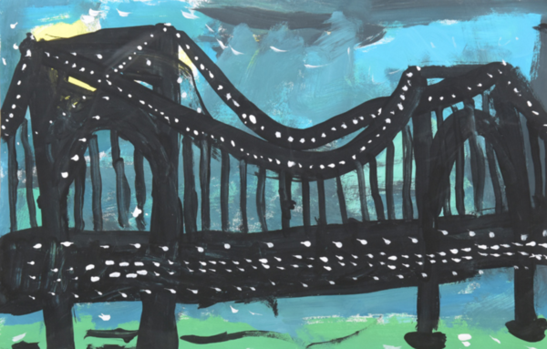 “Verrazano Bridge at Night,” by Brooklyn P.S. 69 second-grader Selina Shi, age seven. | METROPOLITAN MUSEUM OF ART 
