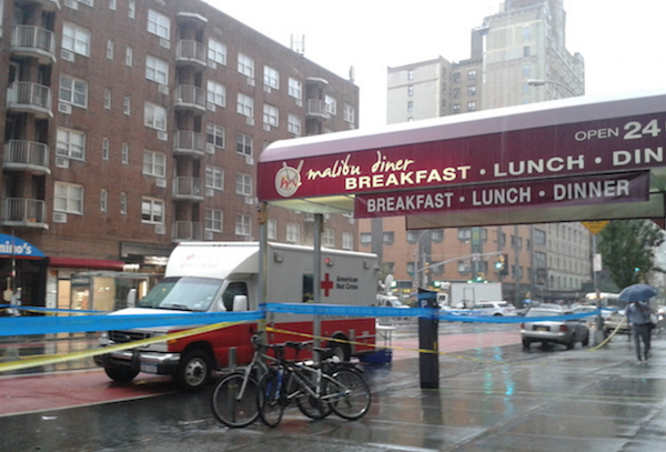 Out of Chelsea’s Malibu Diner, Red Cross Feeds Neighbors in Need 2 A Red Cross emergency response vehicle, parked outside of the Malibu Diner on Monday morning. | SCOTT STIFFLER