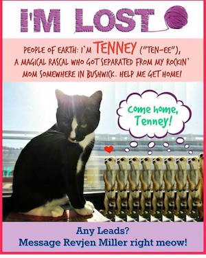 Perhaps it was this well-made poster that inspired Tenney to suddenly, and without explanation, return to Rev. Jen.
