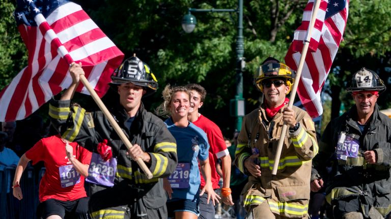 Participants near the finish line during the 