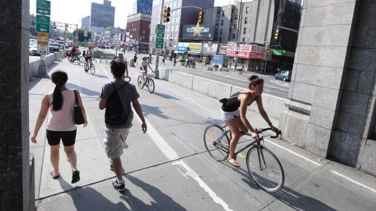 The bike lane will help connect cyclists to the Williamsburg Bridge, the Department of Transportation said.