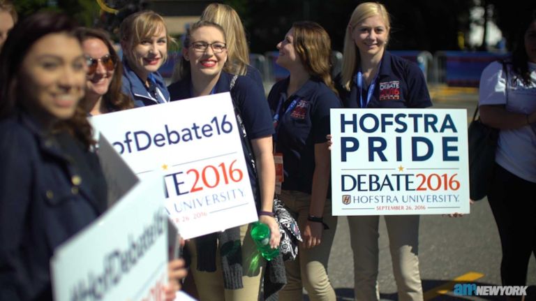 Hofstra debate volunteers excited to be working on last-minute preparations