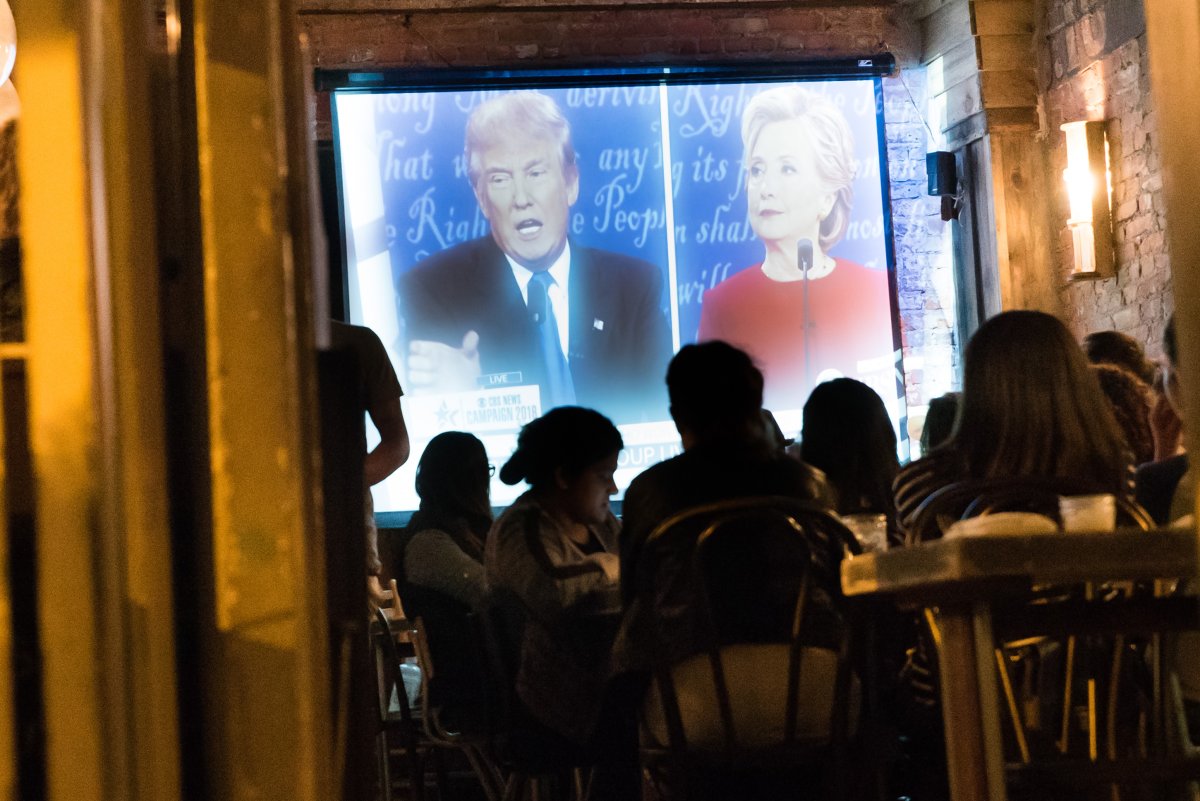 All over Downtown on Monday night, people watched the presidential debate at bars and restaurants, like Ducks Eatery, at 351 E. 12th St., above.