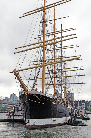 Photo by Milo Hess After 40 years at the South Street Seaport, the century-old barque Peking left Prier 15 on Sept. 7 on the first leg of its last transatlantic journey to its home port in Hamburg, Germany.