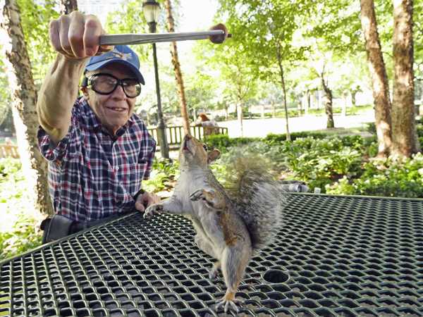 Photo by Milo Hess Ira "The Squirrel Man" Rosen has been feeding the fuzzy-tailed denizens of BPC's Pump House Park for years, but he has seen the local squirrel population plummet over the past few months.