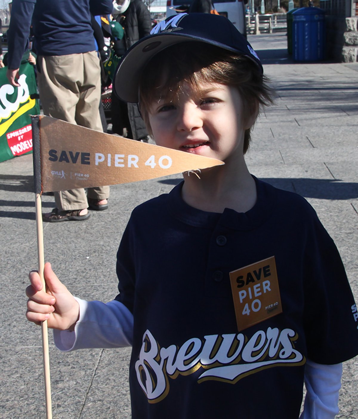 A Greenwich Village Little League ball player heading toward Pier 40 in a recent G.V.L.L. opening day parade. File photo by Tequila Minsky