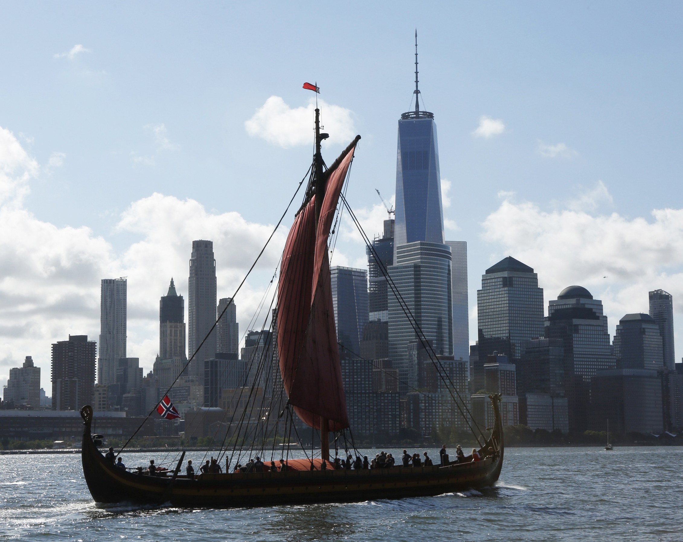 Getty / Thos Robinson It may be the world’s largest Viking ship, but the 79-foot mast of the Draken Harald Harfagre still can’t compare to the mast atop One World Trade Center.
