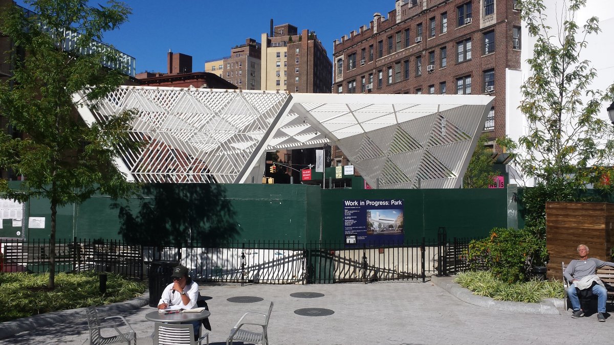 AIDS Memorial is coming together in the Village 1 The new N.Y.C. AIDS Memorial is under construction at the western end of the former St. Vincent’s Triangle. Photo by Lincoln Anderson