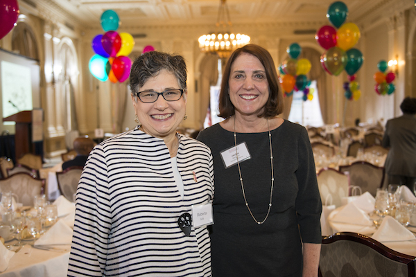L to R: Roberta Gelb and Jacqueline Reinhard, SHARE’s Executive Director, at their 2016 “Live Laugh Lunch” event. Photo by Nathaniel Johnston. Photo by Nathaniel Johnston.