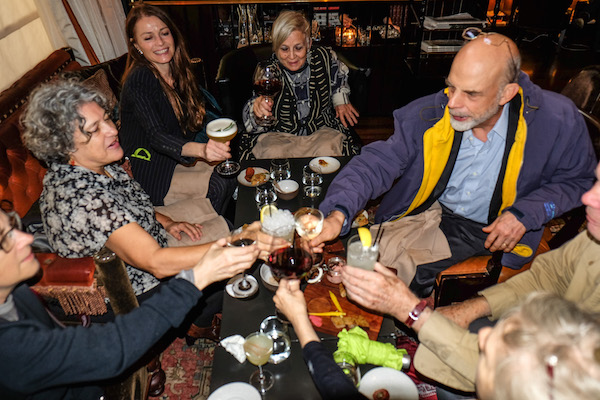 At the Nomad Hotel, friends toasted Jane Schreibman after the Sept. 30 ceremony honoring her heroics. Photo by Tequila Minsky.