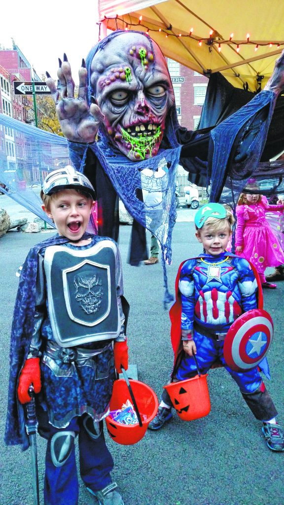 Halloween Hijinks! Don’t be scared, there’s plenty of stuff to do with your kids Downtown this Halloween 2 File photo by Amanda Byron Zink At last year’s Seaport spooktacular, Halloween heroes Kolten and Calvin Zink protected their neighborhood from a scary zombie.