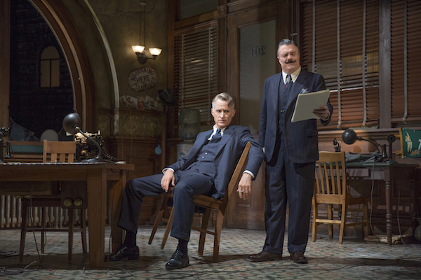 John Slattery and Nathan Lane in the revival of Ben Hecht and Charles Macarthur’s 1928 “The Front Page,” directed by Jack O’Brien, at the Broadhurst through January 29. | JULIETA CERVANTES