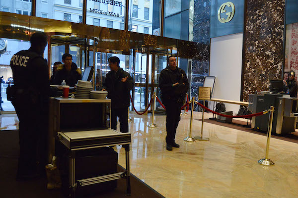 Inside Trump Tower looking toward Fifth Avenue. | JACKSON CHEN