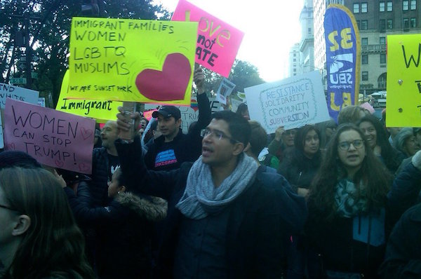 Thousands More Turn Out Sunday in Columbus Circle 2 City Councilmember Carlos Menchaca led constituents from his Sunset Park district in Columbus Circle. | MANHATTAN EXPRESS