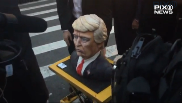 Trump’s victory party confection has a telling expression, best suited for those on the opposing side. Photo courtesy pix11.com.