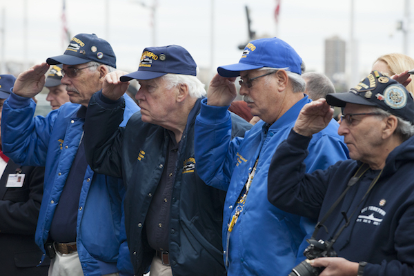 Veterans Day Observances 1 The Intrepid Sea, Air & Space Museum’s Veterans Day ceremony welcomes back former crew members of the Intrepid. Photo by Erika Kapin.