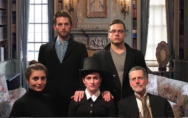 L to R, the “Victoria Woodhull” cast: Juliette Monaco, Adam Reilly, Elena Kritter, Henrick Sawczak and Chaz McCormack. Photo by Donna Mejia.