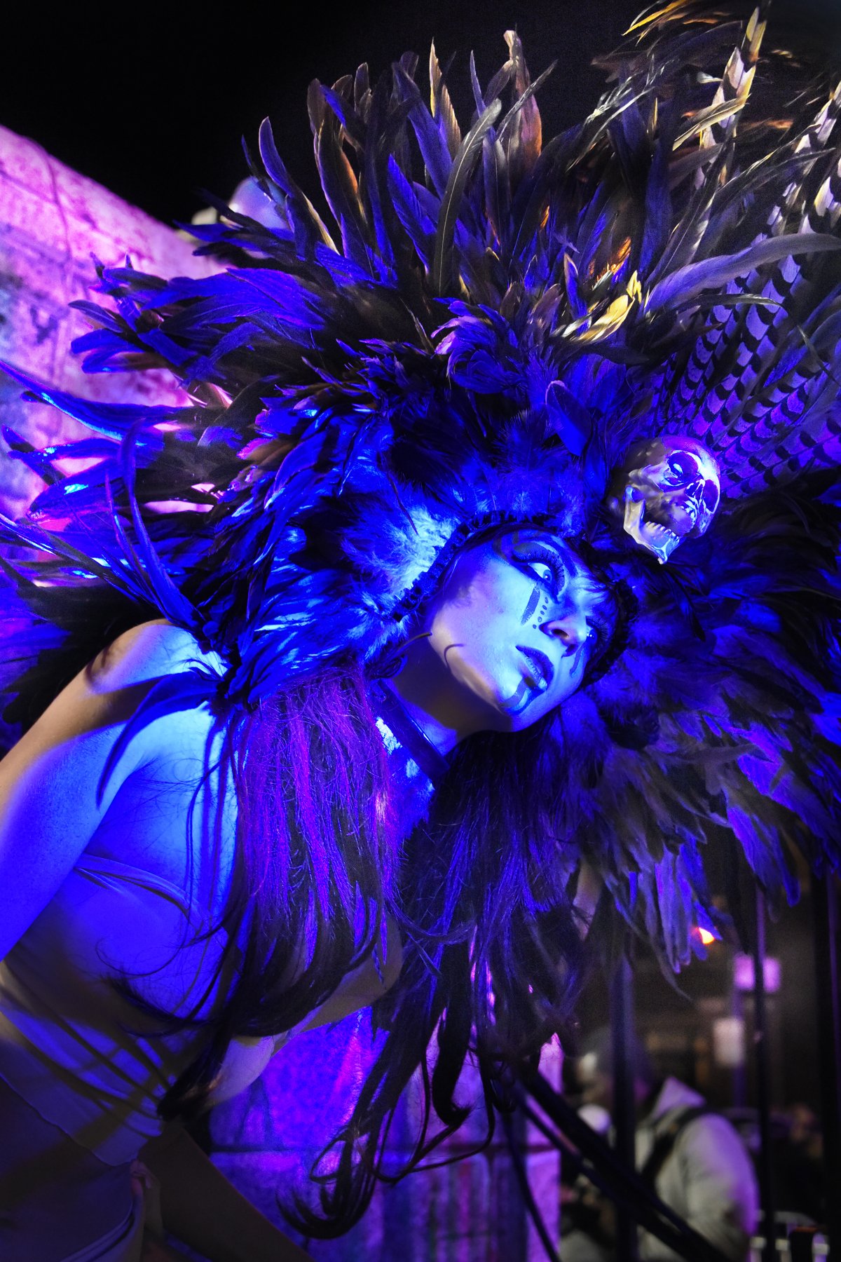 Looking like a macabre model, one of the marchers in Monday’s Village Halloween Parade made her way up Sixth Ave. See Pages 6 and 7 for more photos. Photo by Bob Krasner